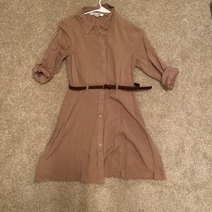 Tan Button Down Dress